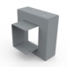 Reducción para ducto cuadrado de 3x3" a 2.5x2.5"